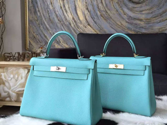 ​An Hermes Kelly Blue Atoll bag