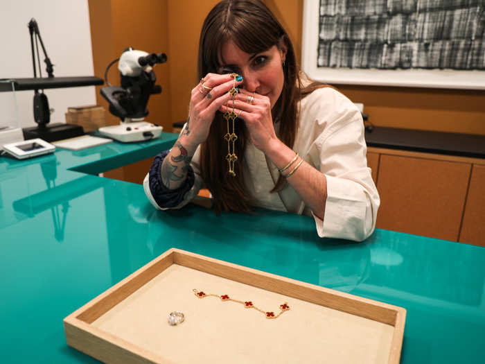 When we toured the store, we took a peek at the lower-level consignment office where specialists like Lauren will be on-hand to examine items brought in for resale.