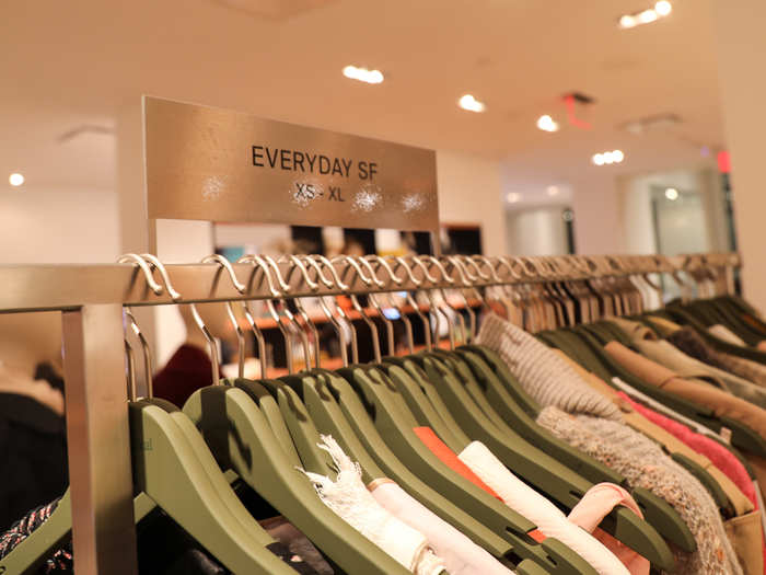 There is also one dubbed "Everyday SF" geared for San Francisco. This store has a heavier focus on knitwear because of the mild Bay Area climate.