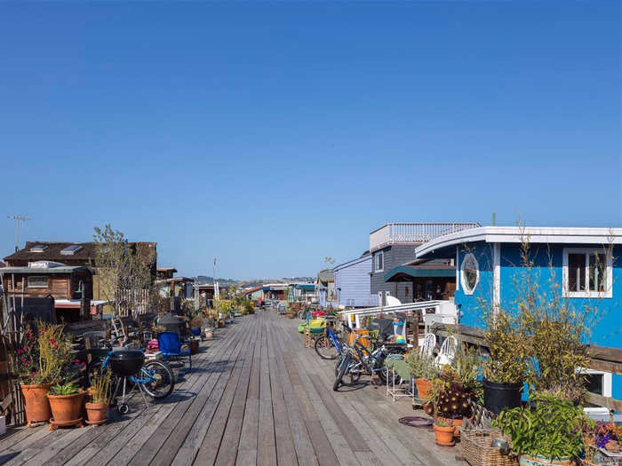 Sausalito, where the boat is docked, is known for its colorful waterfront collection of houseboats.