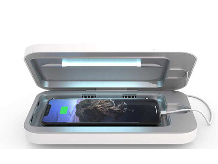 Or for $80, the PhoneSoap uses UV-C light to kill 99.9% of germs.