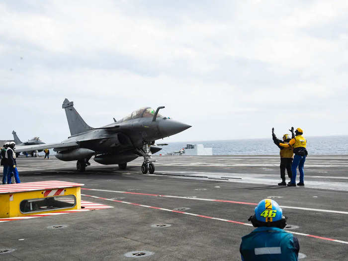 "The dual-carrier operation represents a high-end interoperability showcase for our two navies," said Rear Adm. Marc Aussedat, commander, Task Force 473.