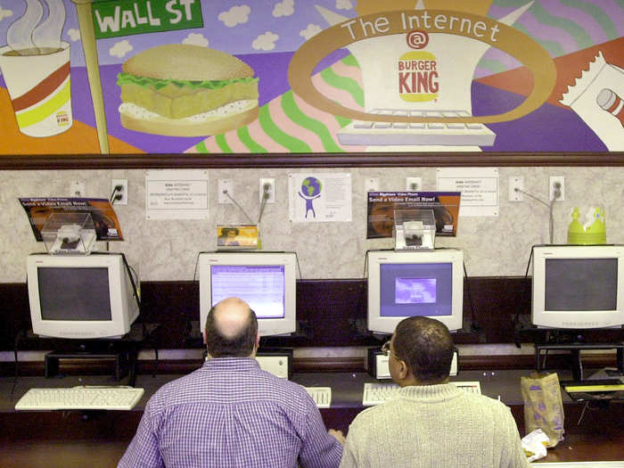 Burger King ushered in the Internet age when it introduced its own version of an internet cafe in the late 1990s.