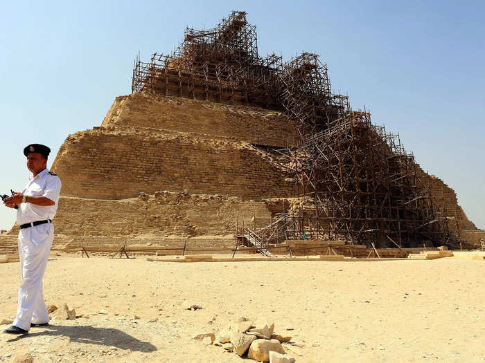 Over the centuries, the pyramid slowly crumbled, due to neglect and harsh desert winds. But in 1992, the pyramid dramatically deteriorated after an earthquake weakened its foundations.