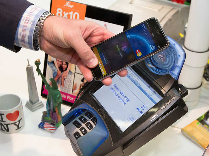 Using virtual phone wallets or mobile banking when making purchases in the terminal.