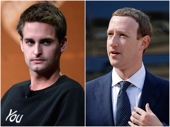 Evan Spiegel and Mark Zuckerberg