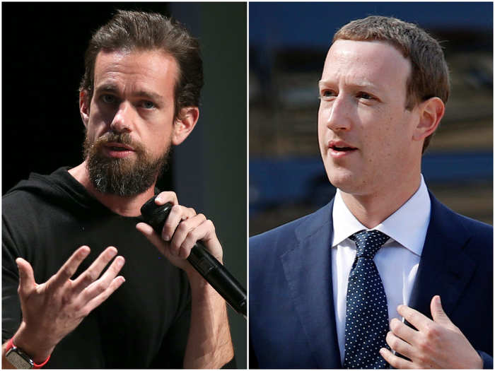 Mark Zuckerberg and Jack Dorsey