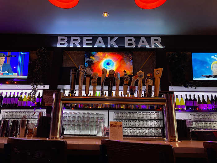 True to the name, Break Bar does in fact have a bar stocked with beer, wine, and fun cocktails with names like "The Barbara Streisand."