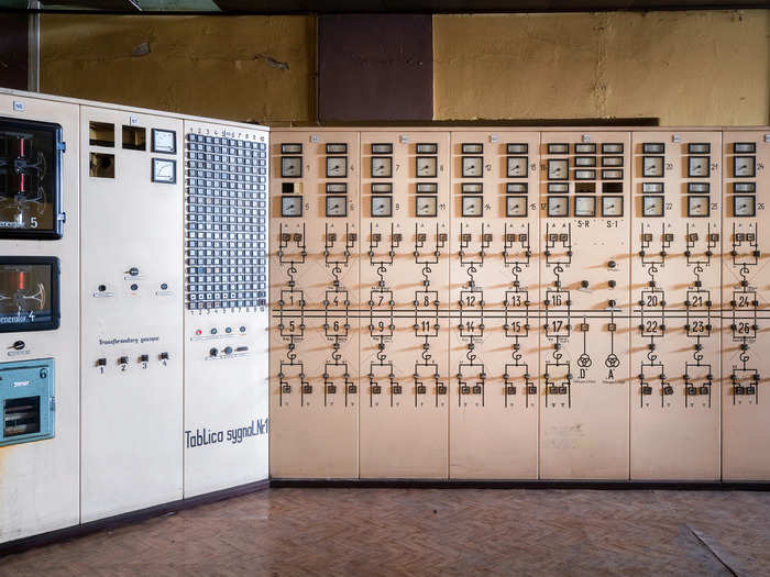 While this control panel, in the main control room, has been preserved.