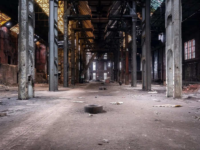 Many of the halls and rooms have broken windows or a leaking roof, opening the door for nature to take over.