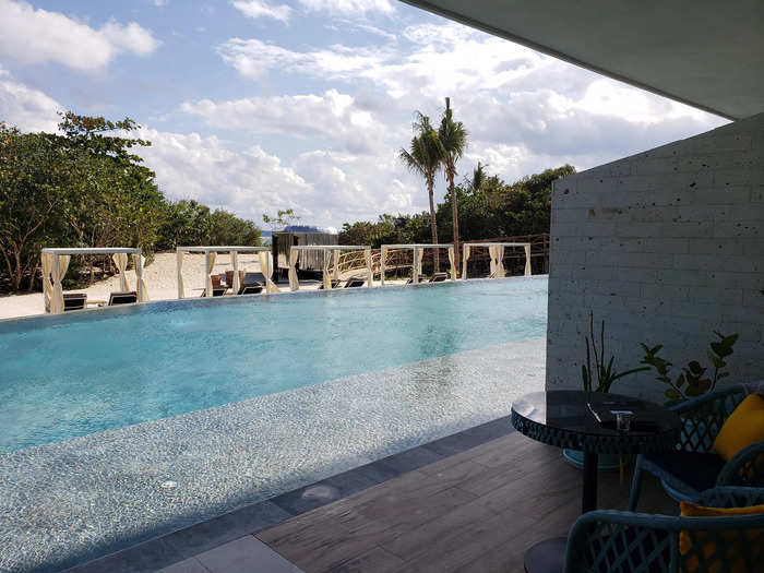 I booked a ground-floor "swim-up" suite. These suites have balconies that open directly to the pool. The pools are long and deep, and I spent many mornings doing proper laps.