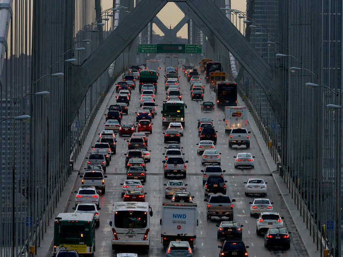 Commuters on Twitter said that traffic is typically bumper-to-bumper throughout the region, like in this image of the San Francisco-Oakland Bay Bridge from 2015.