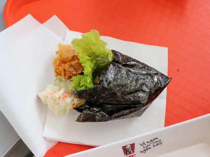 Robert described the minuscule wrap as tasting and looking like a plastic bag. I felt personally guilty for introducing Robert to KFC with a menu item that was basically a tiny ball of trash.