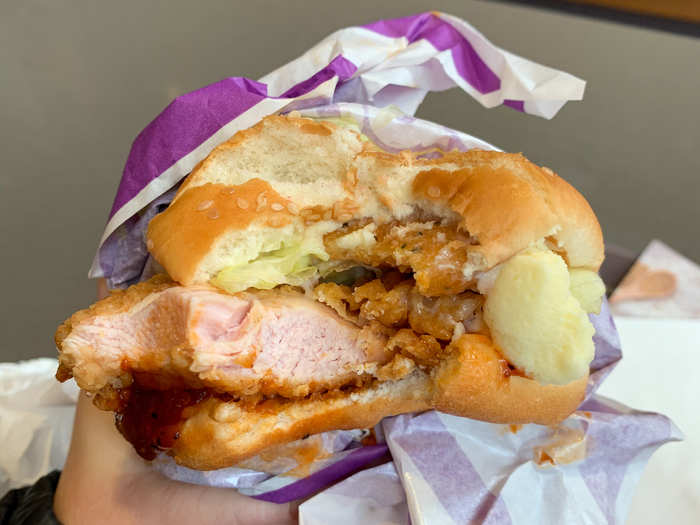  The sandwich itself was nothing extraordinary and the balls of fried cheese kept rolling away. But, it hit a salty-and-sweet sweet spot that more fried chicken sandwiches should aim to hit. 