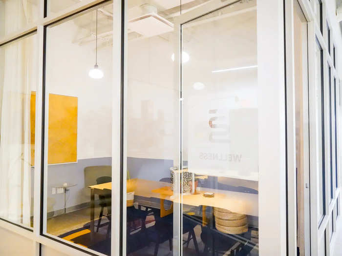 In the wellness room, members can access a variety of sources including group therapy, meditation, and reiki. Austin said she purposely used glass doors so that others can see the wellness activities going on, and be encouraged to join.