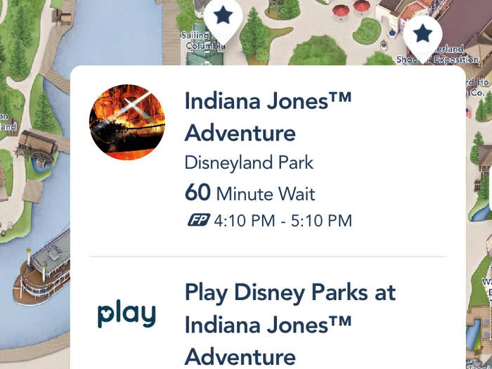 A ride based on the popular Indiana Jones franchise has an hour-long wait.