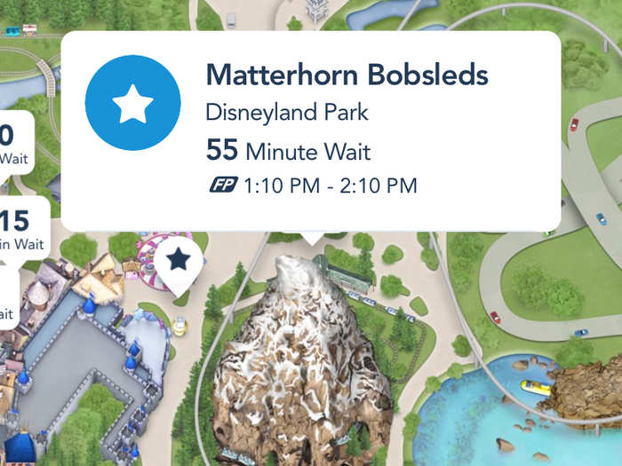 Many rides required nearly an hour wait, including the Matterhorn Bobsleds.