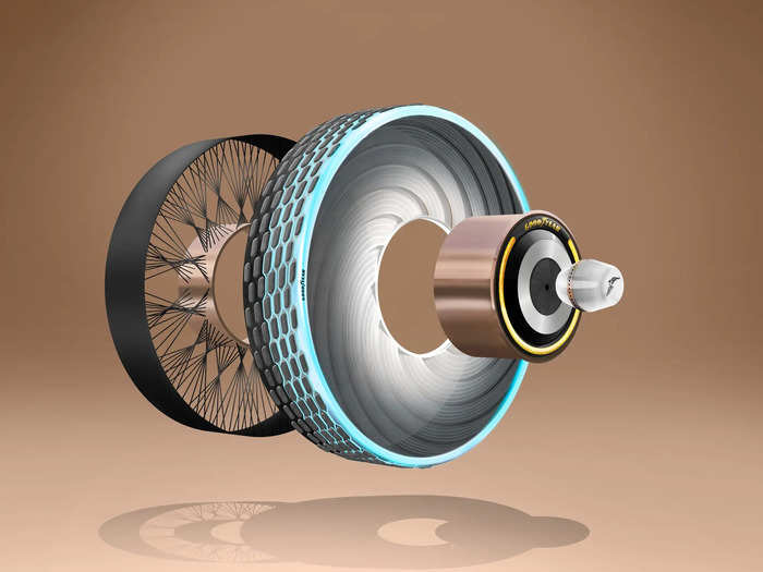 Goodyear was inspired by spider silk while designing the tire treads. This shows in the reCharge