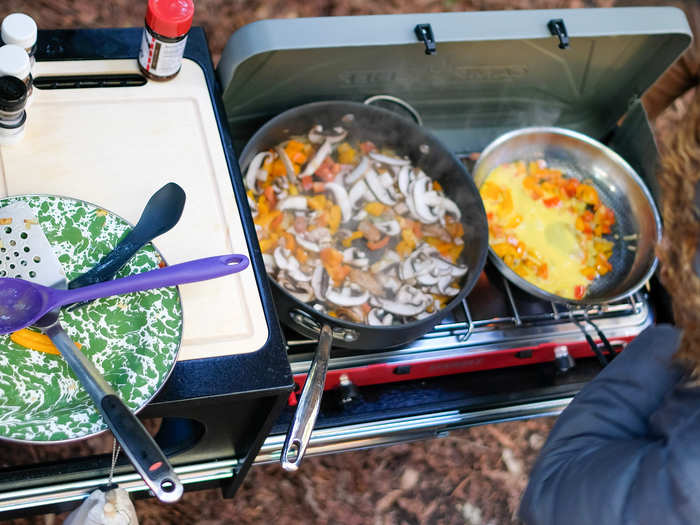 Its second half has space for a two-burner stove.