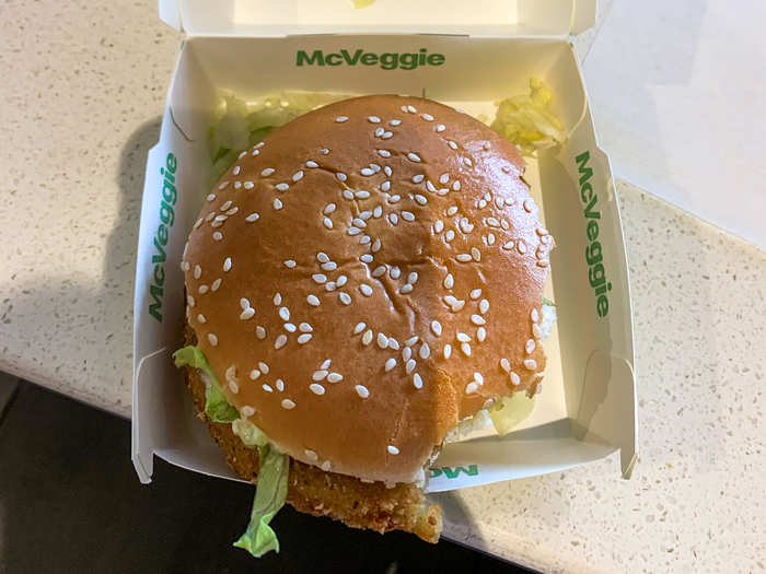 The McVeggie patty was essentially a hash brown (great start) mixed with mushy veggies (rough addition). I liked the concept of a veggie burger that didn