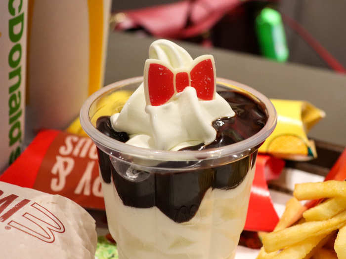 The Hello Kitty sundae was cute and tasted exactly like a McDonald