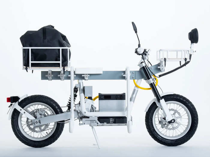 The Cake Ösa+, which Cake calls a "modular utility motorcycle with off-road capabilities," has a claimed top speed of 63 mph and a range of up to 63 miles.