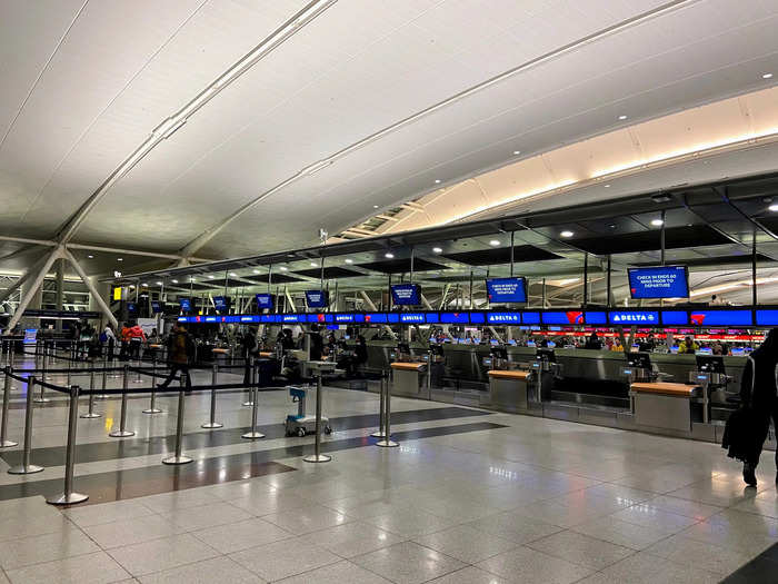 I fly home to Buffalo about once a month, and I almost always take the latest flight out of New York on Thursday, either on JetBlue or Delta. The check-in desks and self-serve kiosks are usually all occupied, but on Thursday, they were completely empty.