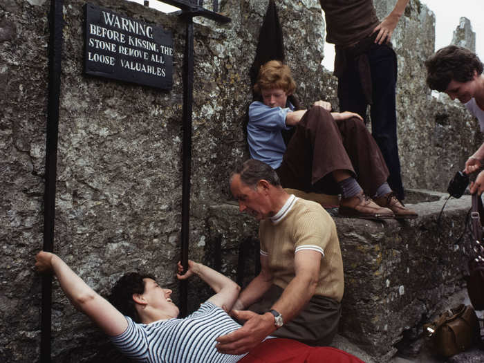 Famous personalities who have kissed the stone reportedly include Winston Churchill and comedy duo Laurel and Hardy.