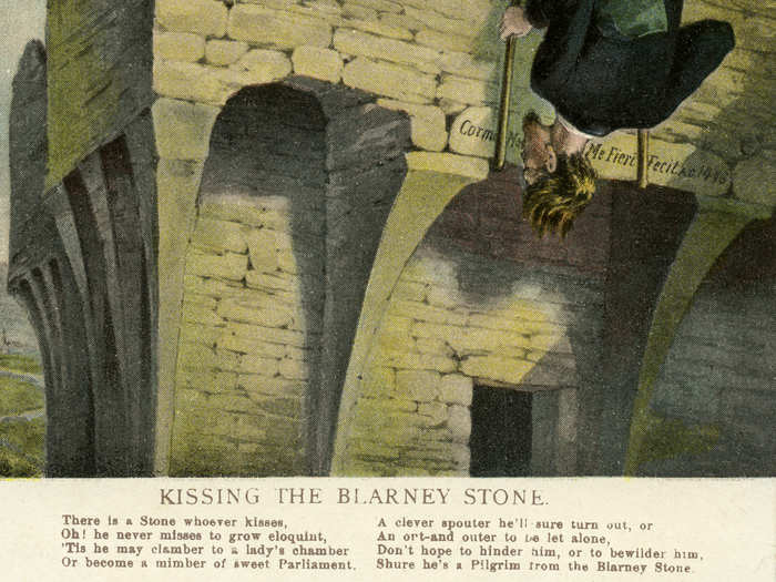 The stone, whose origins are debated, is believed to endow those that kiss it with the gift of eloquence, or "blarney." It was installed in the castle in 1446.