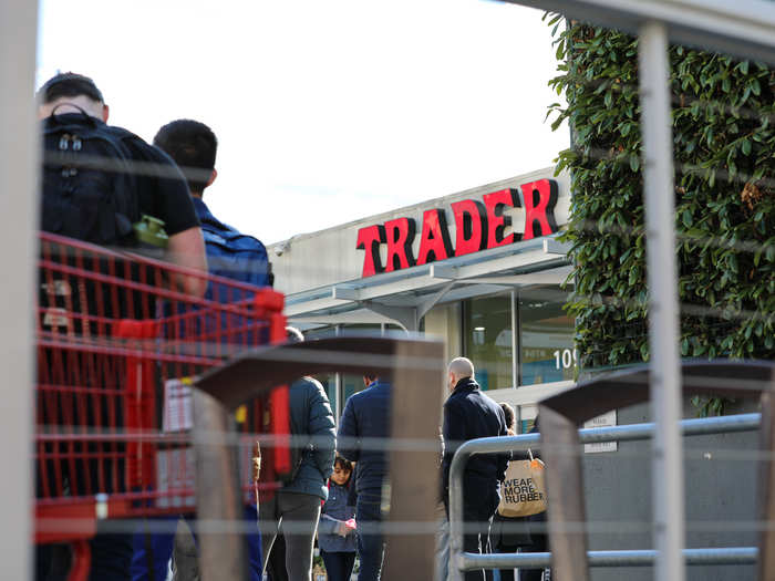 There was a line just to get into this Trader Joe