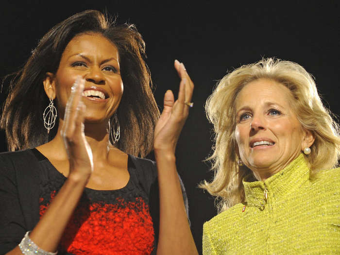 While Jill rarely campaigned for her husband in previous years, she took on a more public role in his 2008 race, holding a series of events with Michelle Obama.
