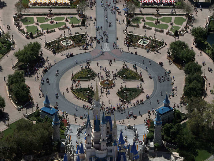 BEFORE: The space in front of Cinderella Castle on Main Street in Disney