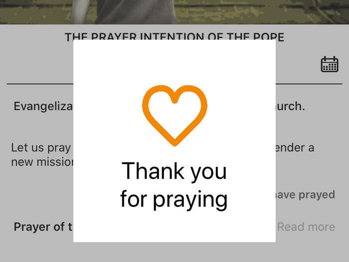 As the name says, you literally click to pray for an intention.