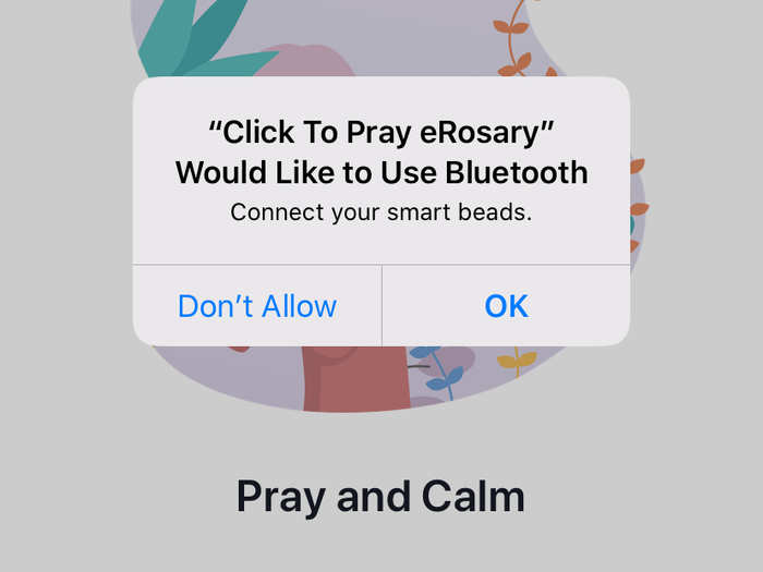 The rosary works by connecting to an iPhone or Android app over Bluetooth.