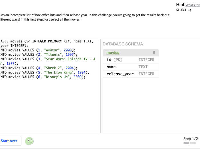 Intro to SQL: Querying and managing data