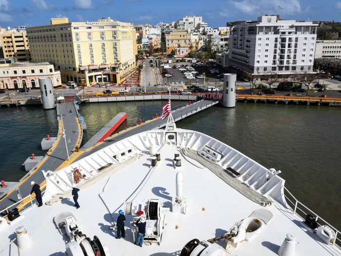 The Comfort was docked in Puerto Rico for almost two months. During that time, its medical team aboard the ship saw 1,899 patients and performed 191 surgeries. The ship also supplied 76,000 liters of oxygen and provided 10 tons of food and water.