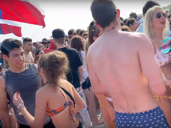 College students were also seen raging at concerts and DJ sets at the beach in Port Aransas, near South Padre Island.