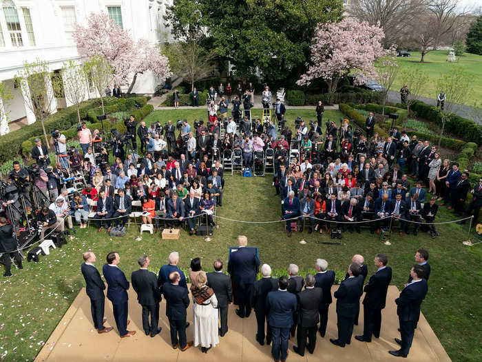 You can see the full crowd in this wide shot from official White House photographer Tia Dufour.