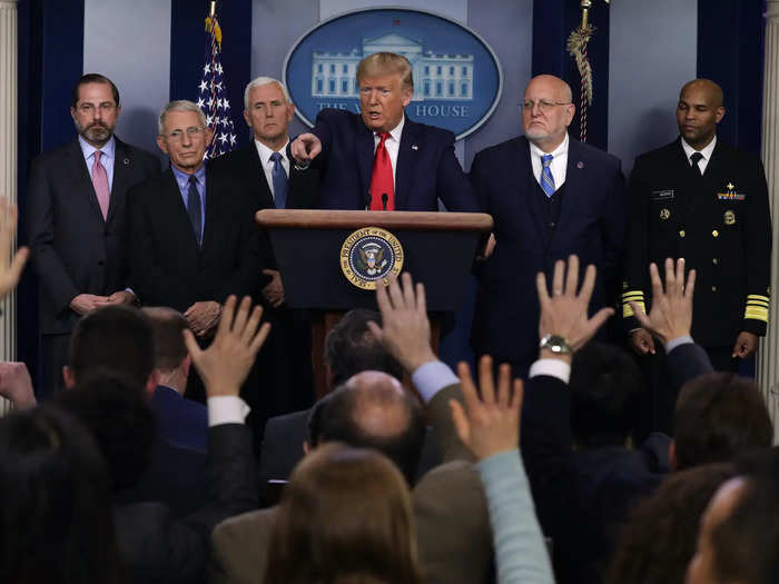 Two days later, Trump held another closely packed White House press conference. The same day, he attended the Conservative Political Action Conference, where he was seen shaking hands with multiple people. A person who attended CPAC later tested positive for the virus.