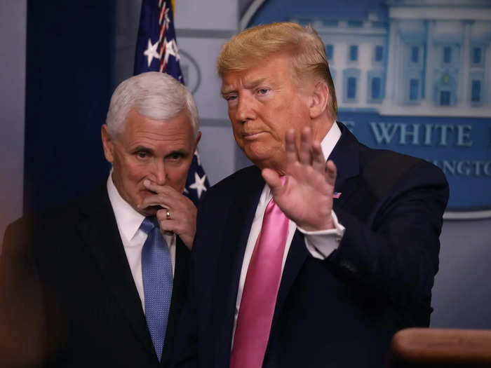 Pence was captured touching his face — one of the main things the CDC recommends avoiding to prevent the spread of the virus, in addition to washing your hands and staying inside.