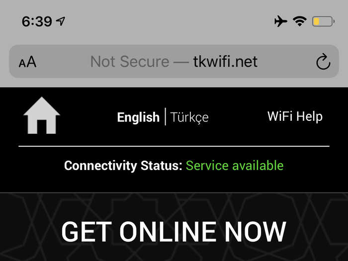 I wanted to keep an eye on the whole flight-cancellation situation, so I connected to the Wi-Fi to buy service for the flight.