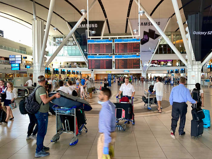 We were tense, and got to the airport a few hours early, expecting crowds of foreigners trying to get back home. In reality, it was pretty empty, at least compared to what we expected.