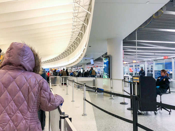 But everyone in terminal 5 seemed to be in the same spot — the TSA security checkpoint line ...