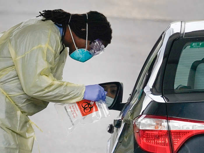 That container goes into a separate bag to ensure the virus doesn