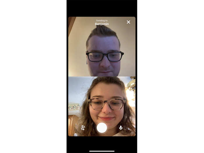 Houseparty gives a split screen look at callers in the house.