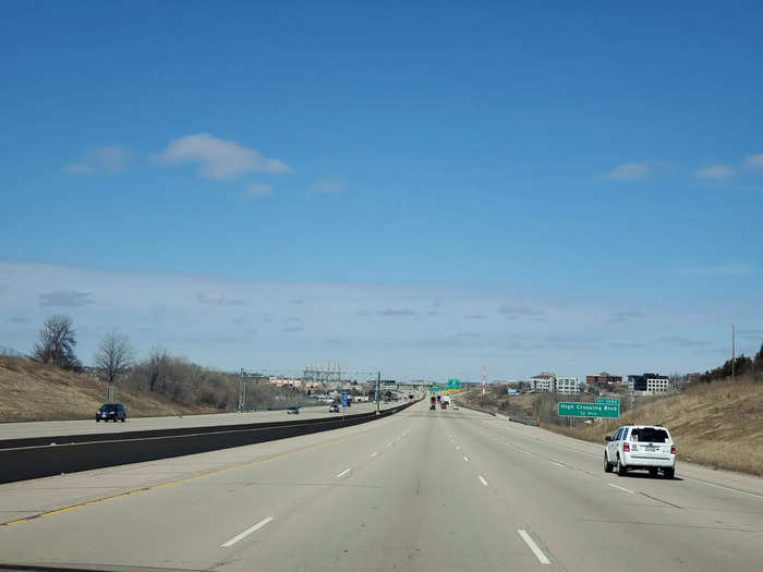 When we passed cars, most of them were packed full of stuff, making us think they were families or college students heading home to "hunker down," as the government recommended.