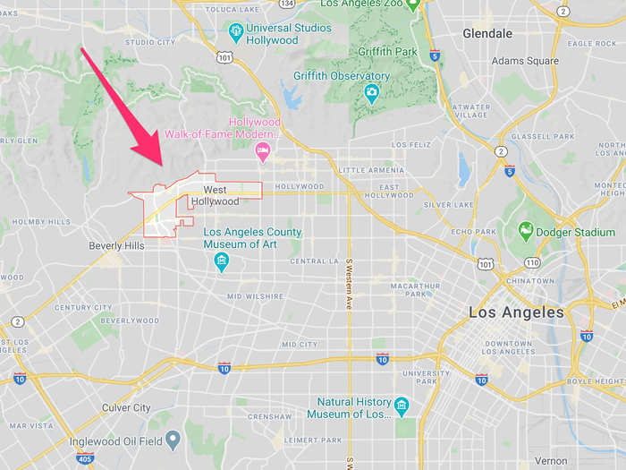 West Hollywood is a suburb in Los Angeles with a population of 36,384. According to Niche.com, the median home value there is $729,400.