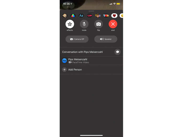 Scroll up for options, including seeing who is on the call and adding more people.