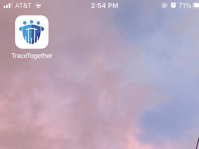 The app will appear on the home screen, featuring the TraceTogether logo.