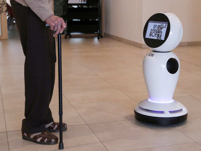 Belgian company ZoraBots made a robot designed for elderly people to communicate with loved ones from the safety of their own homes.